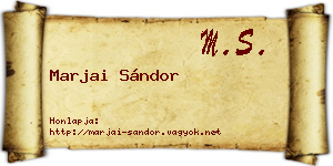 Marjai Sándor névjegykártya
